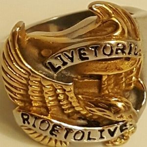 "Live to Ride Ride To Live" Ring 316L Stainless